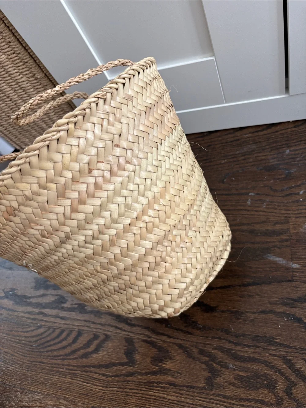 Handwoven Natural Straw Tote with Shell Accent - Natural